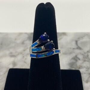 Elegant Blue and Silver Women's Ring